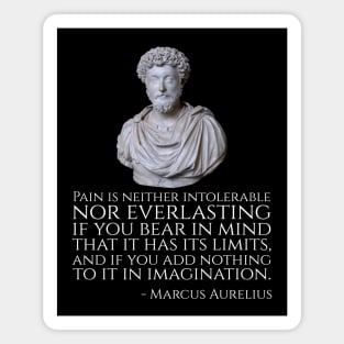 Pain is neither intolerable nor everlasting if you bear in mind that it has its limits, and if you add nothing to it in imagination. - Marcus Aurelius Magnet